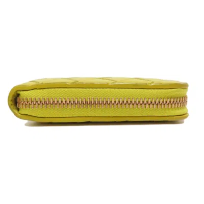 Pre-owned Bottega Veneta Intrecciato Yellow Leather Coin Purse/coin Case ()