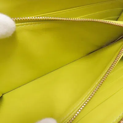 Pre-owned Bottega Veneta Intrecciato Yellow Leather Coin Purse/coin Case ()