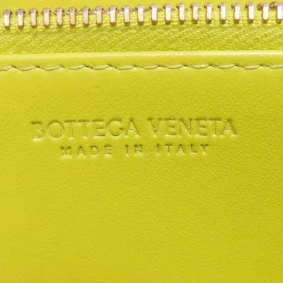 Pre-owned Bottega Veneta Intrecciato Yellow Leather Coin Purse/coin Case ()