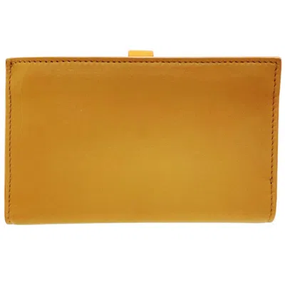 Pre-owned Bottega Veneta Light Brown Orange Leather Wallet (bi-fold) () In Light Brown, Orange