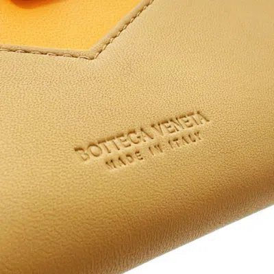 Pre-owned Bottega Veneta Light Brown Orange Leather Wallet (bi-fold) () In Light Brown, Orange