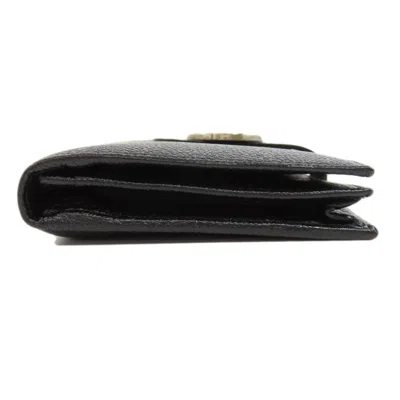 Pre-owned Bvlgari Black Leather Long Wallet (bi-fold) ()
