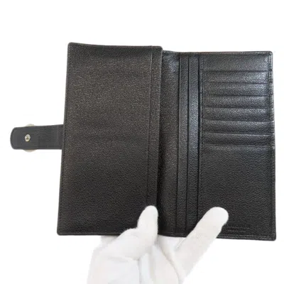 Pre-owned Bvlgari Black Leather Long Wallet (bi-fold) ()