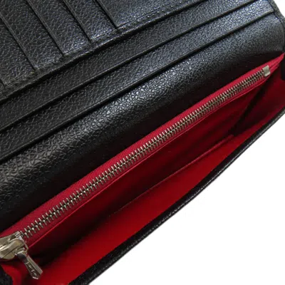 Pre-owned Bvlgari Black Leather Long Wallet (bi-fold) ()