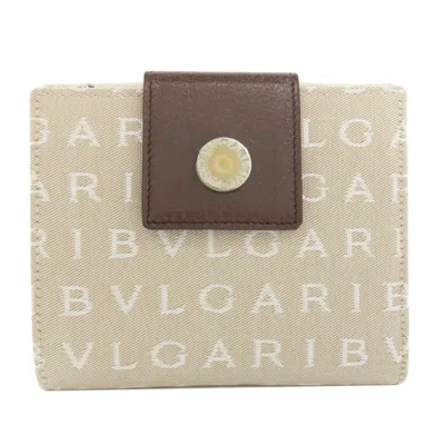 Pre-owned Bvlgari Beige Canvas Wallet (bi-fold) ()