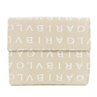 Pre-owned Bvlgari Beige Canvas Wallet (bi-fold) ()