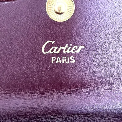 Pre-owned Cartier Bordeaux Leather Coin Purse/coin Case ()