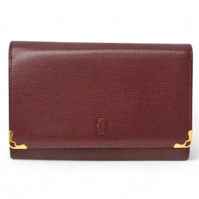 Pre-owned Cartier Bordeaux Leather Wallet (bi-fold) ()