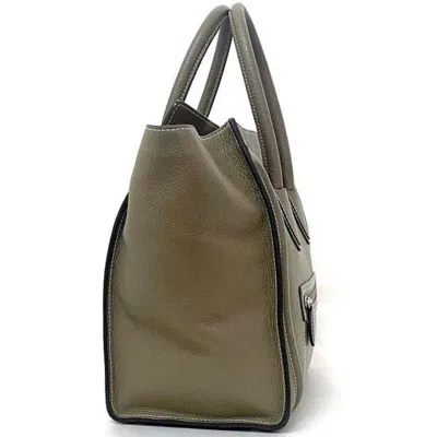Pre-owned Celine Beige Gray Leather Tote Bag () In Beige, Gray