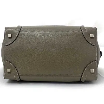 Pre-owned Celine Beige Gray Leather Tote Bag () In Beige, Gray