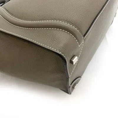 Pre-owned Celine Beige Gray Leather Tote Bag () In Beige, Gray