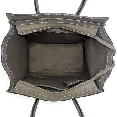 Pre-owned Celine Beige Gray Leather Tote Bag () In Beige, Gray