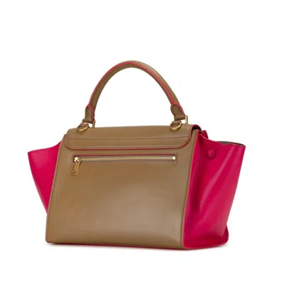Pre-owned Celine Beige Pink Leather Handbag Shoulder Bag () In Beige, Pink