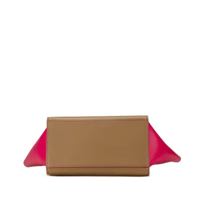 Pre-owned Celine Beige Pink Leather Handbag Shoulder Bag () In Beige, Pink