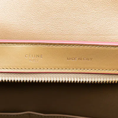 Pre-owned Celine Beige Pink Leather Handbag Shoulder Bag () In Beige, Pink