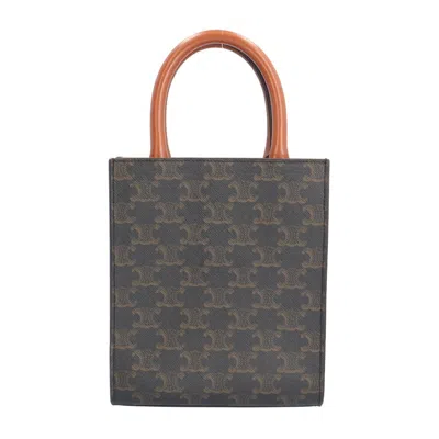 Pre-owned Celine Black Brown Coated Canvas Shoulder Bag () In Black, Brown