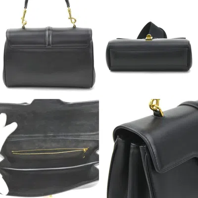 Pre-owned Celine Black Leather Canvas Shoulder Bag ()