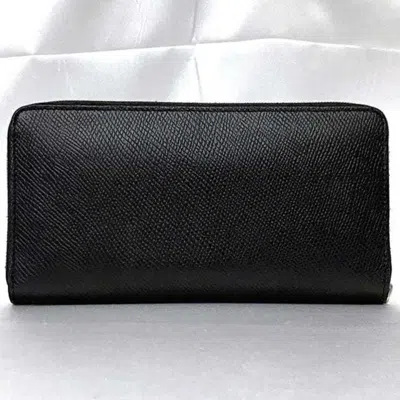 Pre-owned Celine Black Leather Long Wallet (bi-fold) ()