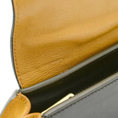 Pre-owned Celine Black Navy Yellow Leather Suede Shoulder Bag () In Black, Navy, Yellow