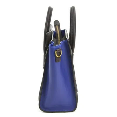 Pre-owned Celine Blue Brown Leather Handbag Shoulder Bag () In Blue, Brown