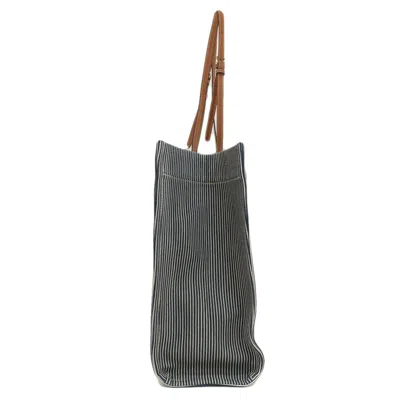 Pre-owned Celine Blue White Canvas Shoulder Bag () In Blue, White