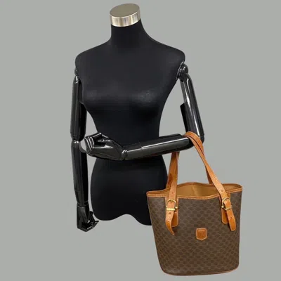 Pre-owned Celine Brown Leather Pvc Handbag Tote Bag ()