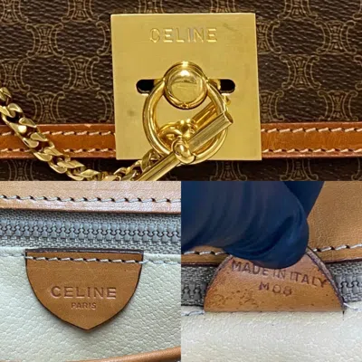 Pre-owned Celine Brown Leather Pvc Handbag Tote Bag ()