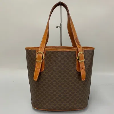 Pre-owned Celine Brown Leather Pvc Handbag Tote Bag ()