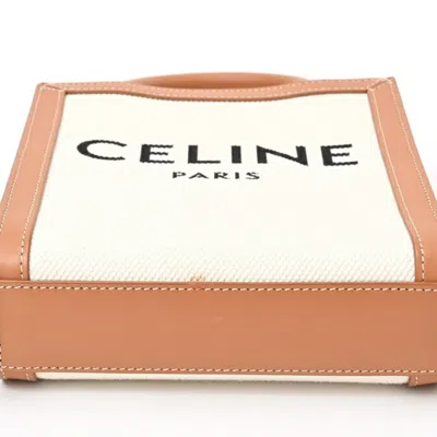 Pre-owned Celine Cabas Beige Camel Canvas Leather Shoulder Bag () In Beige, Camel