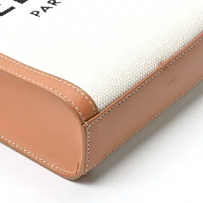 Pre-owned Celine Cabas Beige Camel Canvas Leather Shoulder Bag () In Beige, Camel