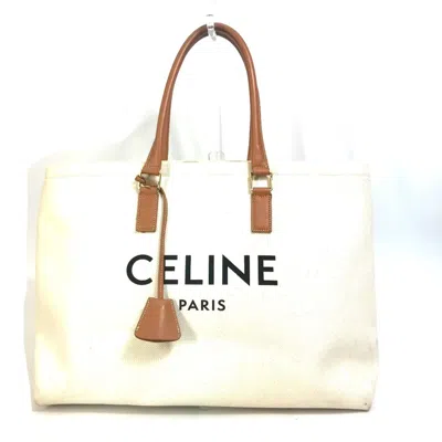 Pre-owned Celine Cabas Beige Canvas Leather Shoulder Bag Tote Bag ()