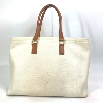 Pre-owned Celine Cabas Beige Canvas Leather Shoulder Bag Tote Bag ()