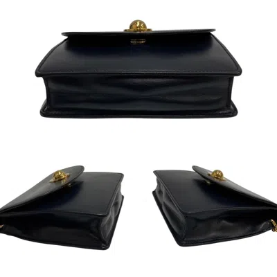Pre-owned Celine Gold Navy Leather Shoulder Bag () In Gold, Navy