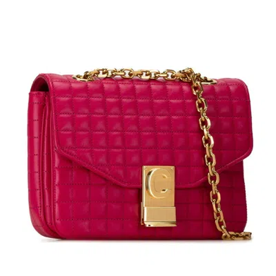 Pre-owned Celine Gold Pink Leather Shoulder Bag () In Gold, Pink