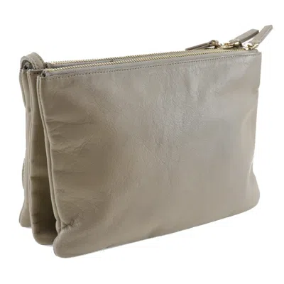 Pre-owned Celine Gray Leather Shoulder Bag ()