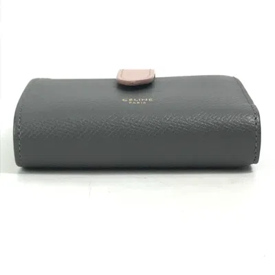 Pre-owned Celine Gray Leather Wallet (tri-fold) ()