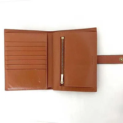 Pre-owned Celine Gray Red Color Leather Wallet (bi-fold) () In Gray, Red Color