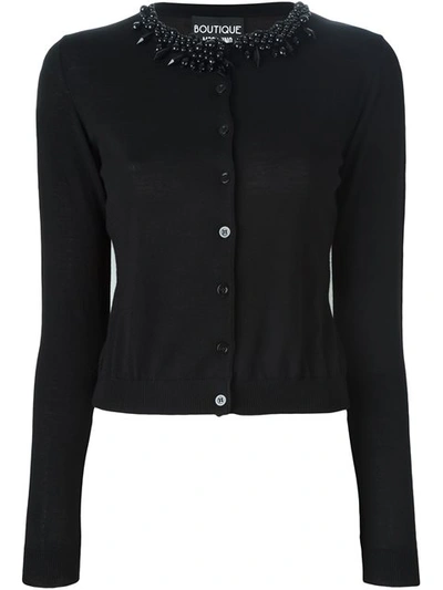 Shop Boutique Moschino Embellished Collar Cardigan