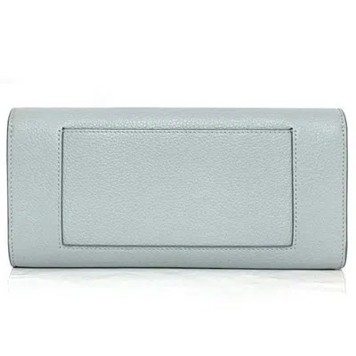 Pre-owned Celine Light Blue Leather Long Wallet (bi-fold) ()