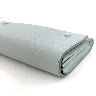 Pre-owned Celine Light Blue Leather Long Wallet (bi-fold) ()