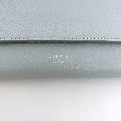 Pre-owned Celine Light Blue Leather Long Wallet (bi-fold) ()