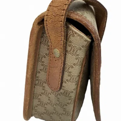 Pre-owned Celine Macadam Beige Brown Pvc Leather Shoulder Bag () In Beige, Brown