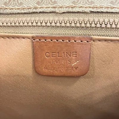 Pre-owned Celine Macadam Beige Brown Pvc Leather Shoulder Bag () In Beige, Brown