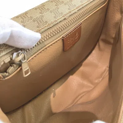 Pre-owned Celine Macadam Beige Brown Pvc Leather Shoulder Bag () In Beige, Brown