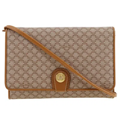 Pre-owned Celine Macadam Beige Pvc Leather Shoulder Bag ()