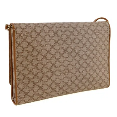 Pre-owned Celine Macadam Beige Pvc Leather Shoulder Bag ()