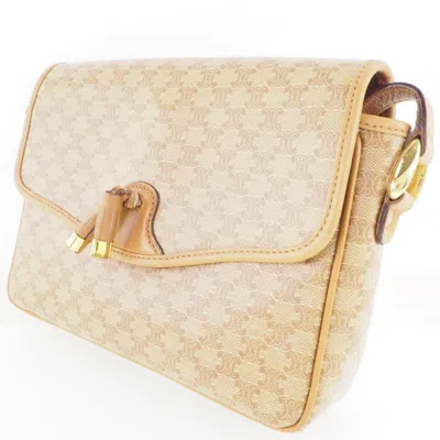 Pre-owned Celine Macadam Beige Pvc Shoulder Bag ()
