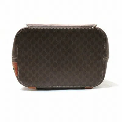 Pre-owned Celine Macadam Brown Coated Canvas Leather Backpack ()