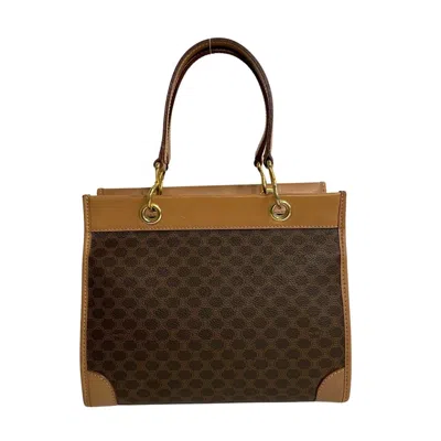 Pre-owned Celine Macadam Brown Leather Pvc Handbag Tote Bag ()