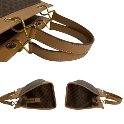 Pre-owned Celine Macadam Brown Leather Pvc Handbag Tote Bag ()